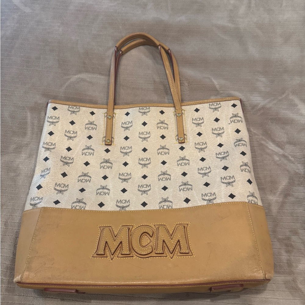 MCM Beige Logo Tote.